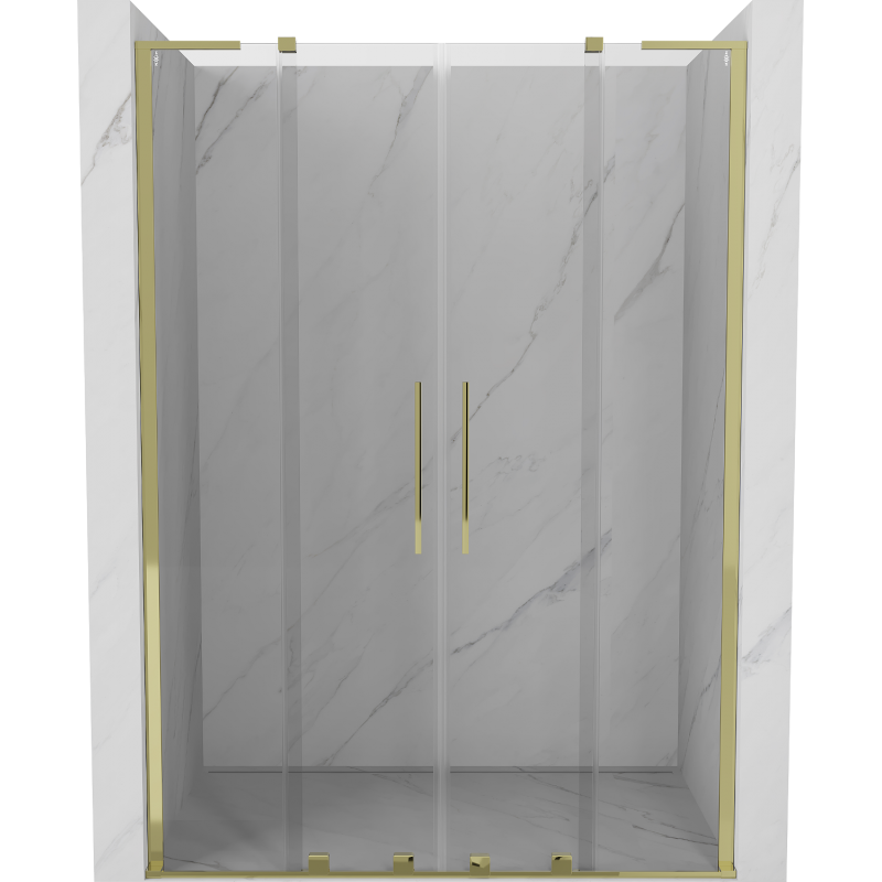 Mexen Velar L Duo drzwi prysznicowe rozsuwane 160 cm, transparent, złote - 871-160-003-02-50