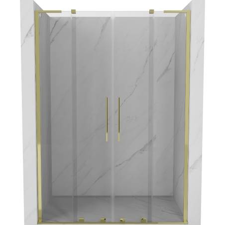 Mexen Velar L Duo drzwi prysznicowe rozsuwane 160 cm, transparent, złote - 871-160-003-02-50