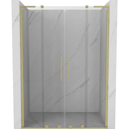 Mexen Velar L Duo drzwi prysznicowe rozsuwane 140 cm, transparent, złote szczotkowane - 871-140-003-02-55