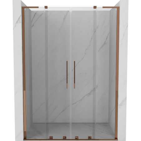 Mexen Velar L Duo drzwi prysznicowe rozsuwane 150 cm, transparent, różowe złoto - 871-150-003-02-60