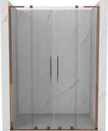 Mexen Velar L Duo drzwi prysznicowe rozsuwane 160 cm, transparent, różowe złoto - 871-160-003-02-60
