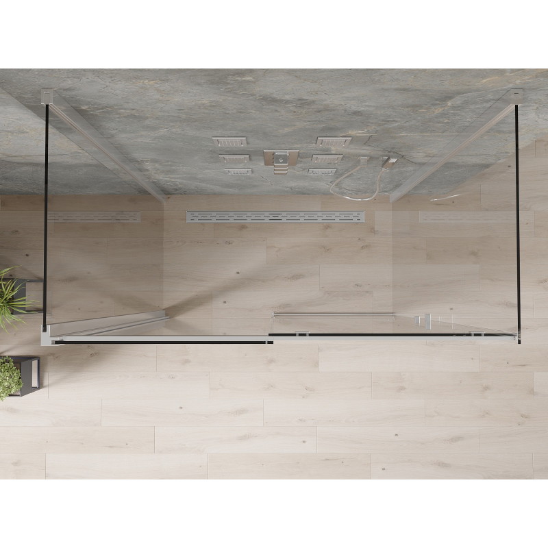 Mexen Omega-3S kabina prysznicowa 3-ścienna, rozsuwana 140 x 80 cm, transparent, chrom - 825-140-080-01-00-3S