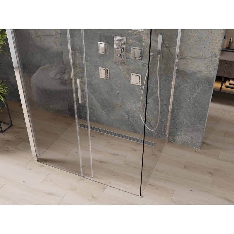 Mexen Omega-3S kabina prysznicowa 3-ścienna, rozsuwana 140 x 90 cm, transparent, chrom - 825-140-090-01-00-3S