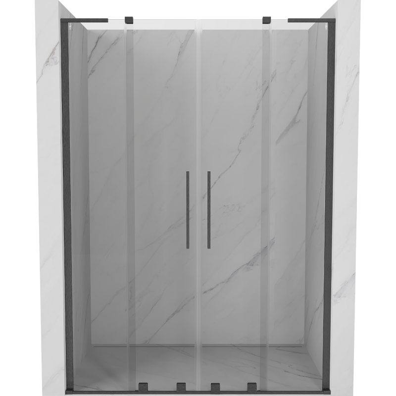 Mexen Velar L Duo drzwi prysznicowe rozsuwane 150 cm, transparent, gun gray szczotkowany - 871-150-003-02-66