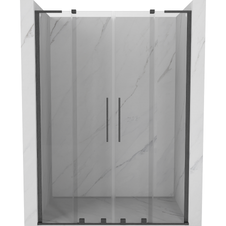 Mexen Velar L Duo drzwi prysznicowe rozsuwane 150 cm, transparent, gun gray szczotkowany - 871-150-003-02-66