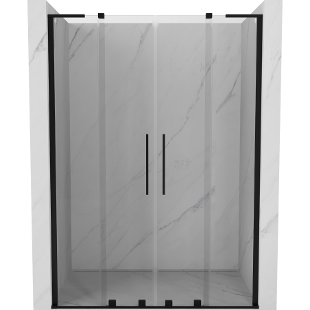 Mexen Velar L Duo drzwi prysznicowe rozsuwane 150 cm, transparent, czarne - 871-150-003-02-70