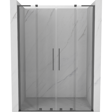 Mexen Velar L Duo drzwi prysznicowe rozsuwane 160 cm, transparent, gun metal - 871-160-003-02-95