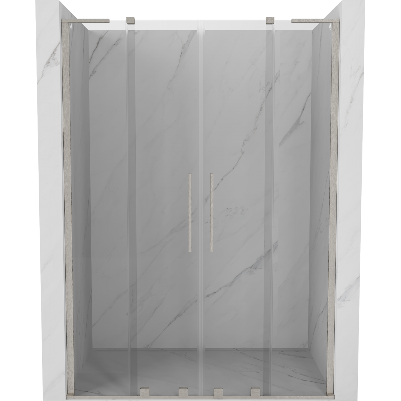 Mexen Velar L Duo drzwi prysznicowe rozsuwane 150 cm, transparent, nikiel szczotkowany - 871-150-003-02-97