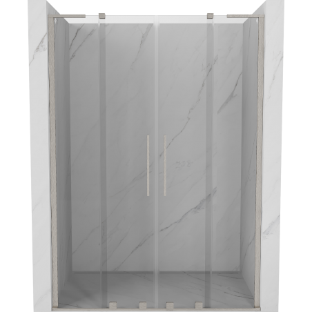 Mexen Velar L Duo drzwi prysznicowe rozsuwane 150 cm, transparent, nikiel szczotkowany - 871-150-003-02-97