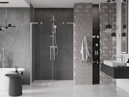 Mexen Velar L Duo drzwi prysznicowe rozsuwane 140 cm, transparent, nikiel szczotkowany - 871-140-003-02-97