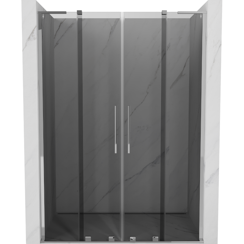 Mexen Velar L Duo drzwi prysznicowe rozsuwane 140 cm, grafit, chrom - 871-140-003-42-01