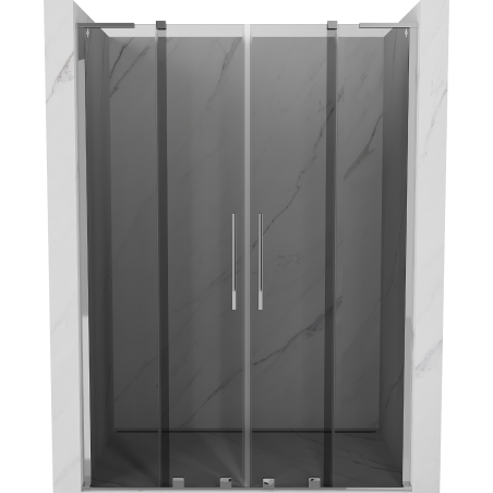 Mexen Velar L Duo drzwi prysznicowe rozsuwane 150 cm, grafit, chrom - 871-150-003-42-01