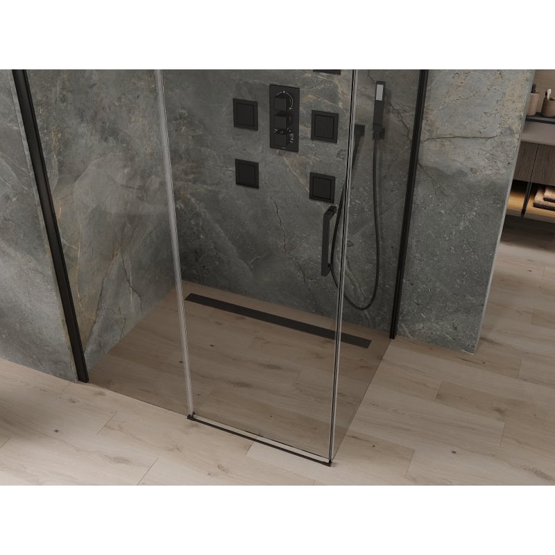 Mexen Omega kabina prysznicowa rozsuwana 100 x 80 cm, transparent, czarna - 825-100-080-70-00