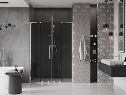 Mexen Velar L Duo drzwi prysznicowe rozsuwane 150 cm, grafit, chrom - 871-150-003-42-01
