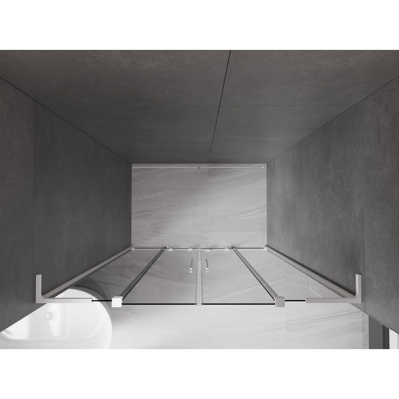 Mexen Velar L Duo drzwi prysznicowe rozsuwane 150 cm, grafit, białe - 871-150-003-42-20