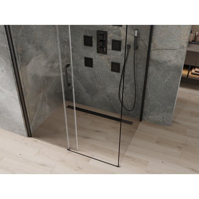 Mexen Omega kabina prysznicowa rozsuwana 100 x 90 cm, transparent, czarna - 825-100-090-70-00