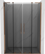 Mexen Velar L Duo drzwi prysznicowe rozsuwane 140 cm, grafit, różowe złoto - 871-140-003-42-60