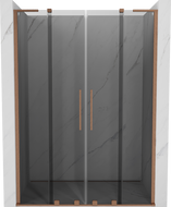 Mexen Velar L Duo drzwi prysznicowe rozsuwane 140 cm, grafit, miedź szczotkowana - 871-140-003-42-65