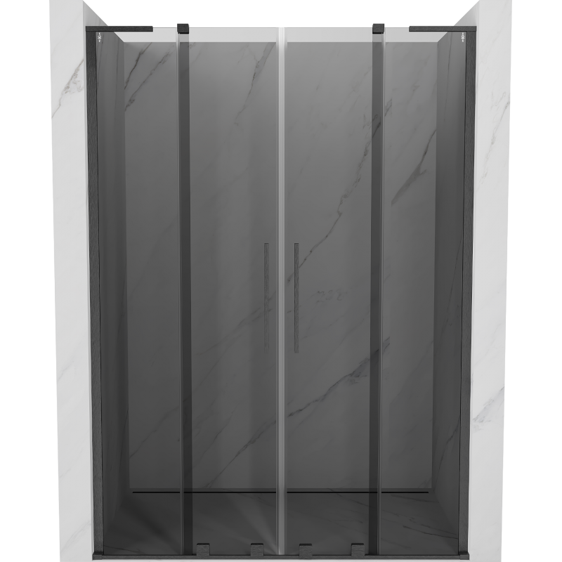 Mexen Velar L Duo drzwi prysznicowe rozsuwane 150 cm, grafit, gun gray szczotkowany - 871-150-003-42-66
