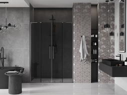 Mexen Velar L Duo drzwi prysznicowe rozsuwane 150 cm, grafit, gun gray szczotkowany - 871-150-003-42-66