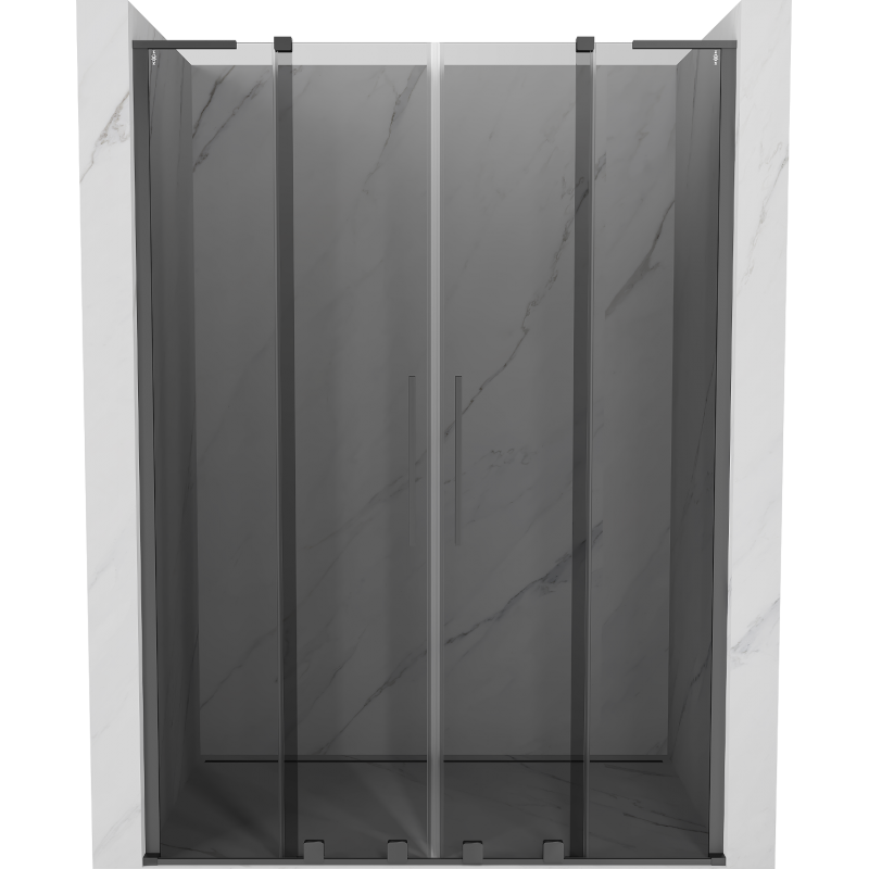 Mexen Velar L Duo drzwi prysznicowe rozsuwane 160 cm, grafit, gun metal - 871-160-003-42-95