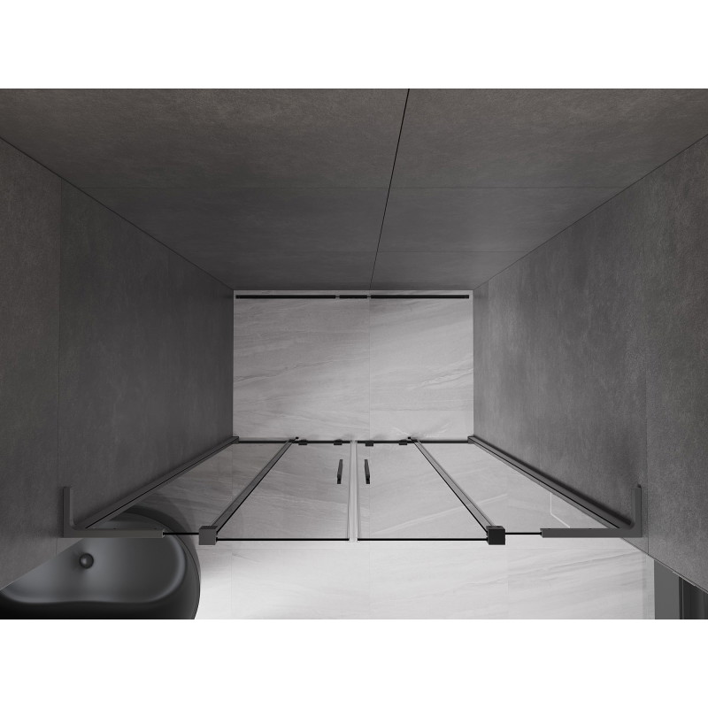 Mexen Velar L Duo drzwi prysznicowe rozsuwane 160 cm, grafit, gun metal - 871-160-003-42-95