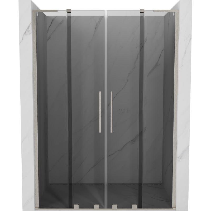 Mexen Velar L Duo drzwi prysznicowe rozsuwane 150 cm, grafit, nikiel szczotkowany - 871-150-003-42-97