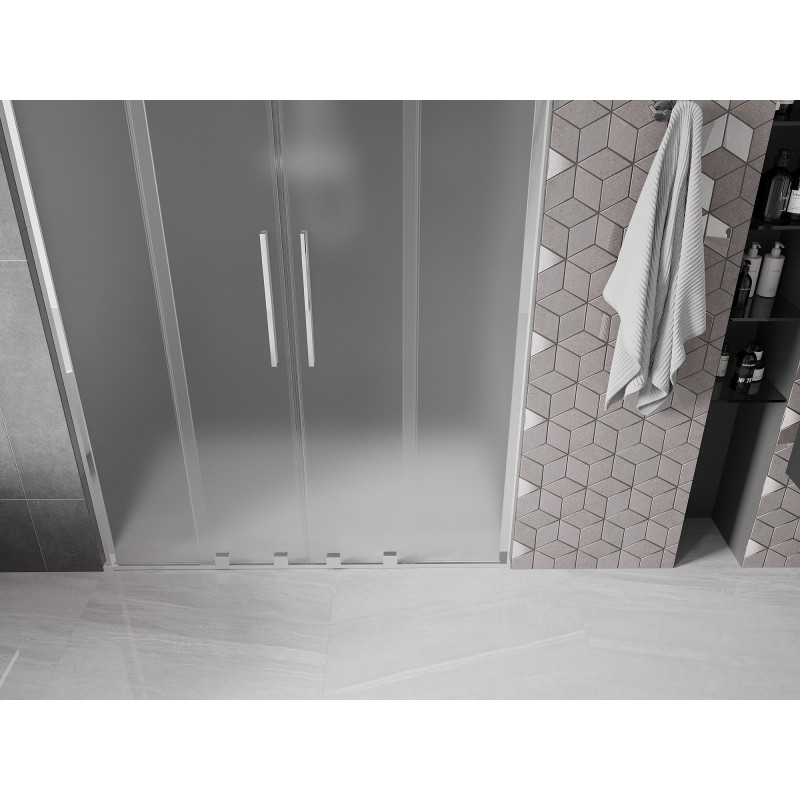 Mexen Velar L Duo drzwi prysznicowe rozsuwane 160 cm, szron, chrom - 871-160-003-32-01