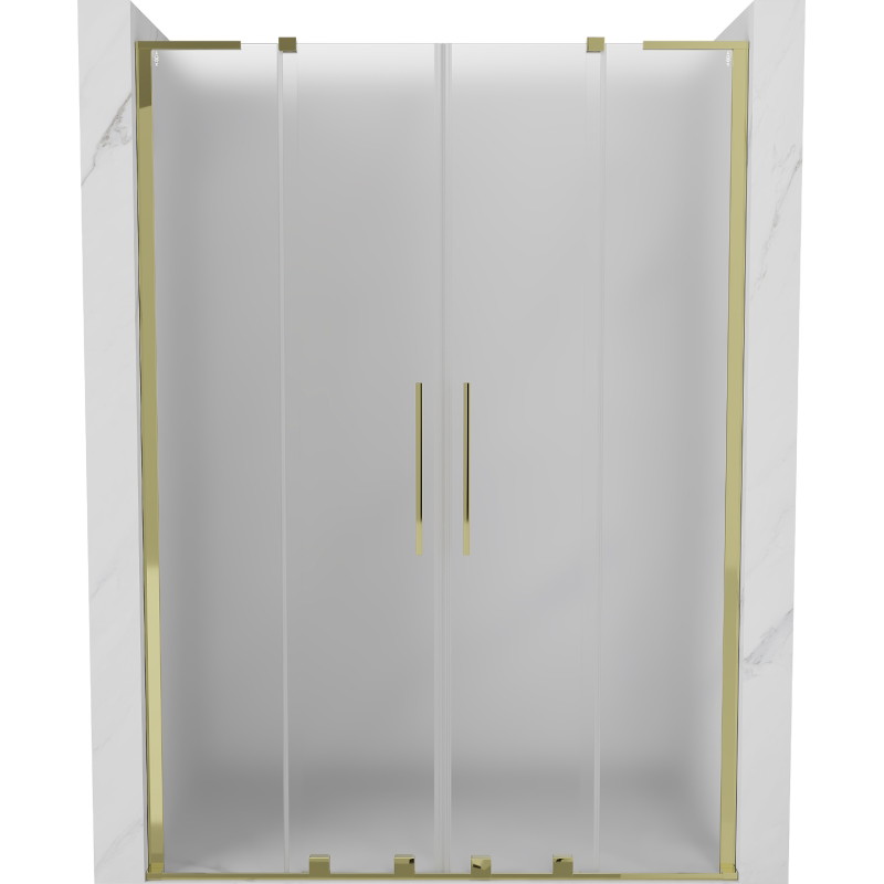 Mexen Velar L Duo drzwi prysznicowe rozsuwane 140 cm, szron, złote - 871-140-003-32-50