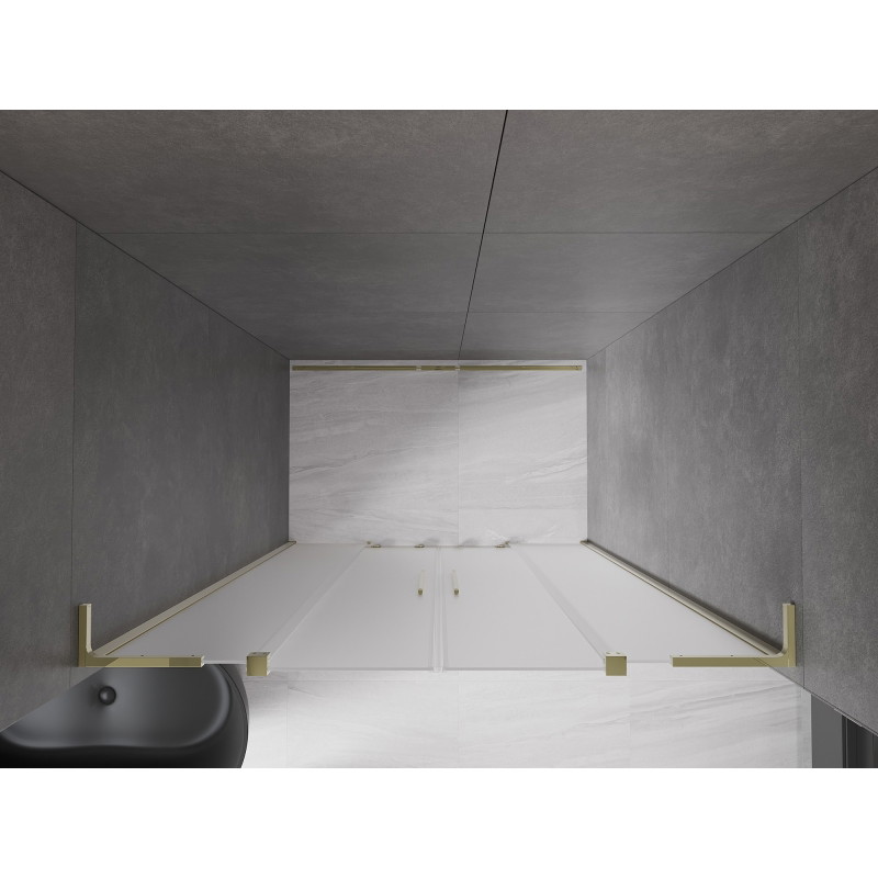 Mexen Velar L Duo drzwi prysznicowe rozsuwane 150 cm, szron, złote - 871-150-003-32-50