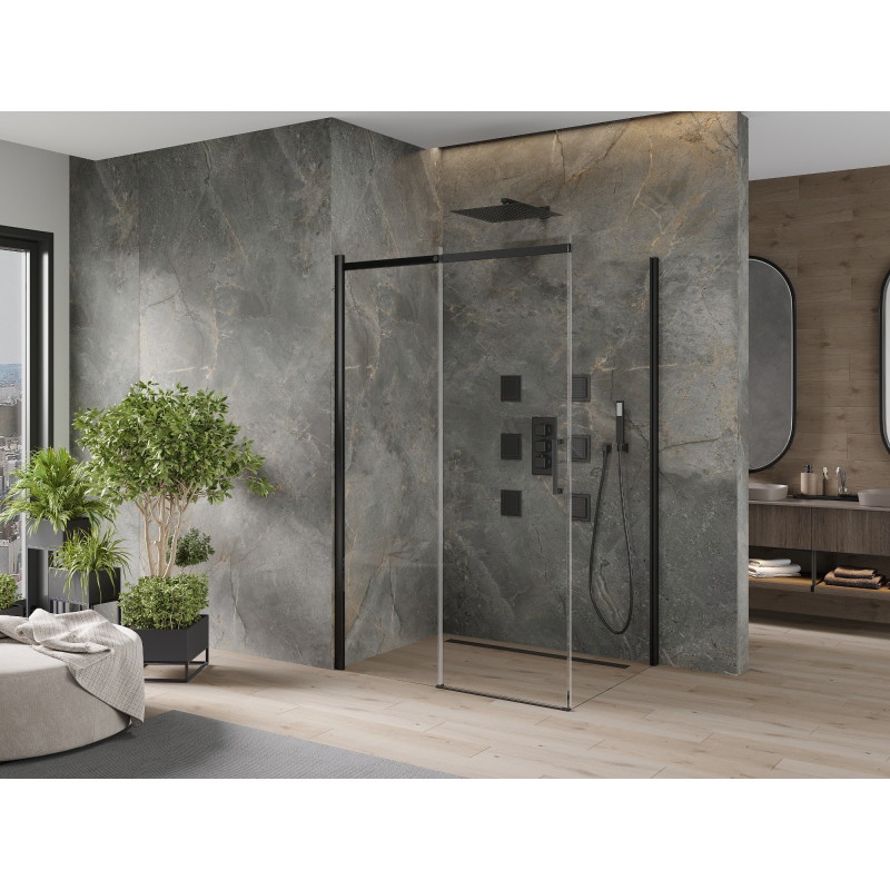 Mexen Omega kabina prysznicowa rozsuwana 110 x 80 cm, transparent, czarna - 825-110-080-70-00