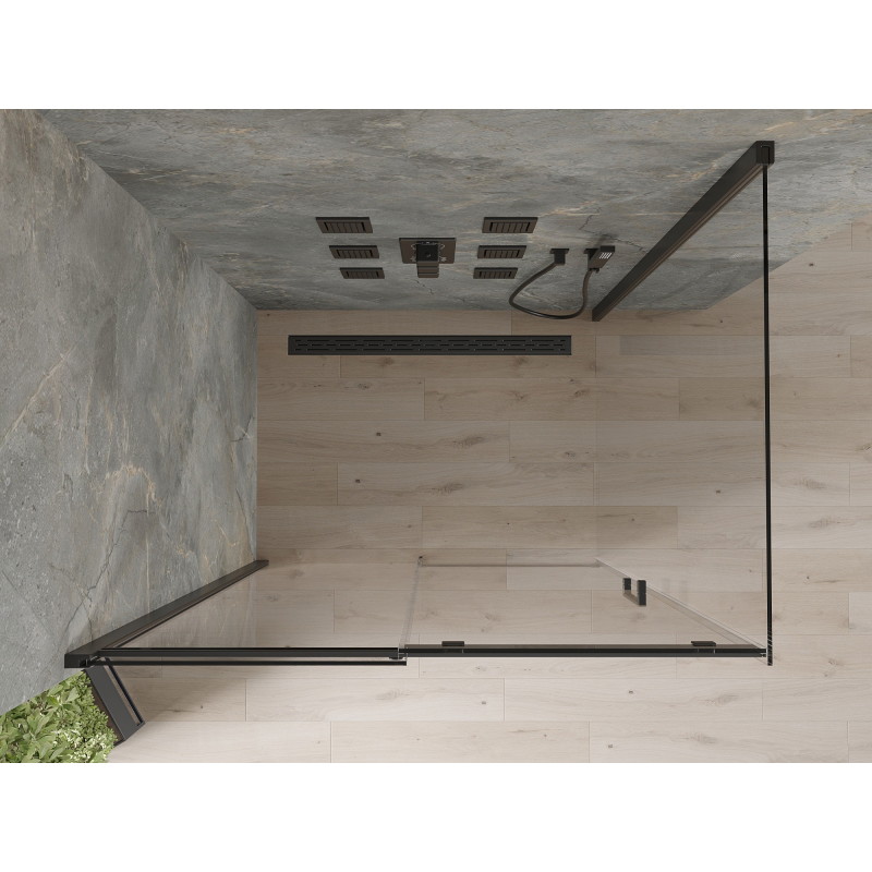 Mexen Omega kabina prysznicowa rozsuwana 110 x 80 cm, transparent, czarna - 825-110-080-70-00
