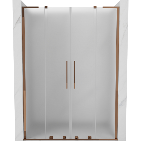 Mexen Velar L Duo drzwi prysznicowe rozsuwane 150 cm, szron, różowe złoto - 871-150-003-32-60