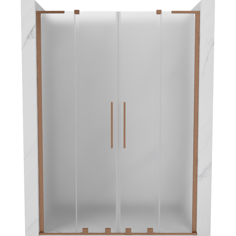 Mexen Velar L Duo drzwi prysznicowe rozsuwane 150 cm, szron, miedź szczotkowana - 871-150-003-32-65