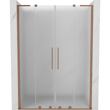 Mexen Velar L Duo drzwi prysznicowe rozsuwane 140 cm, szron, miedź szczotkowana - 871-140-003-32-65