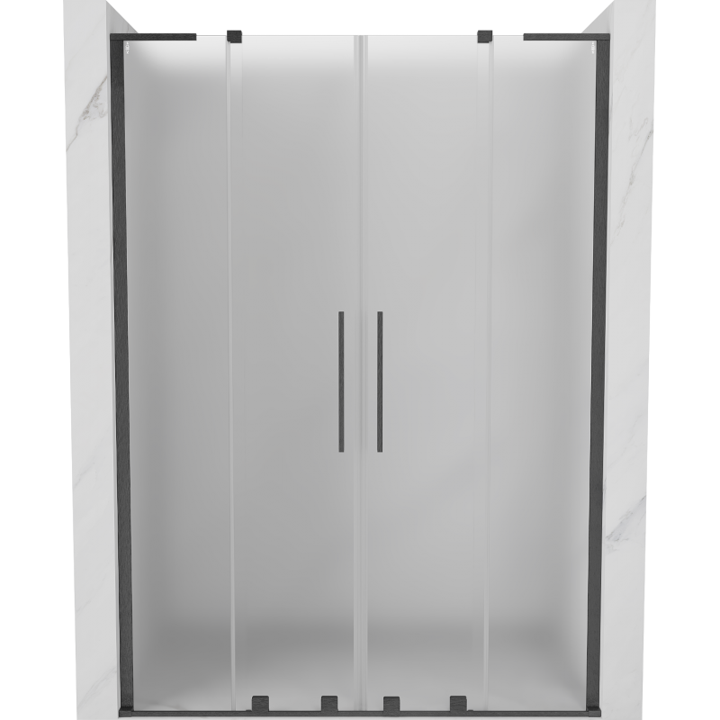 Mexen Velar L Duo drzwi prysznicowe rozsuwane 140 cm, szron, gun gray szczotkowany - 871-140-003-32-66