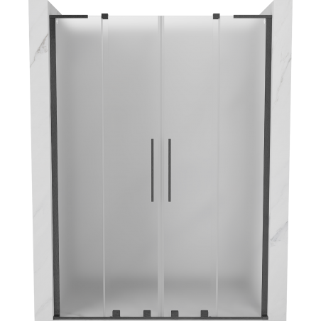 Mexen Velar L Duo drzwi prysznicowe rozsuwane 150 cm, szron, gun gray szczotkowany - 871-150-003-32-66