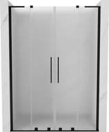 Mexen Velar L Duo drzwi prysznicowe rozsuwane 140 cm, szron, czarne - 871-140-003-32-70