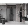Mexen Velar L Duo drzwi prysznicowe rozsuwane 140 cm, szron, czarne - 871-140-003-32-70