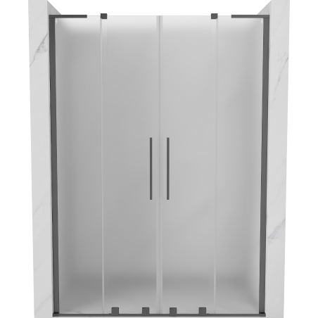 Mexen Velar L Duo drzwi prysznicowe rozsuwane 140 cm, szron, gun metal - 871-140-003-32-95