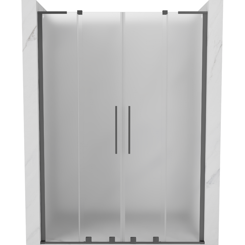 Mexen Velar L Duo drzwi prysznicowe rozsuwane 150 cm, szron, gun metal - 871-150-003-32-95