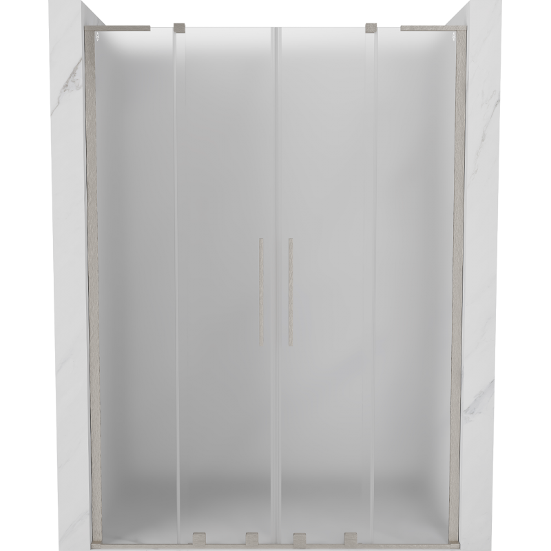 Mexen Velar L Duo drzwi prysznicowe rozsuwane 140 cm, szron, nikiel szczotkowany - 871-140-003-32-97
