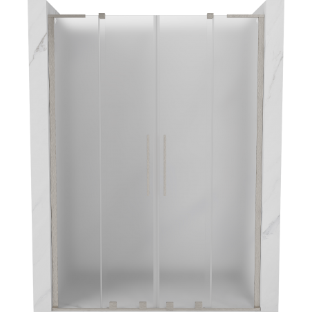 Mexen Velar L Duo drzwi prysznicowe rozsuwane 140 cm, szron, nikiel szczotkowany - 871-140-003-32-97