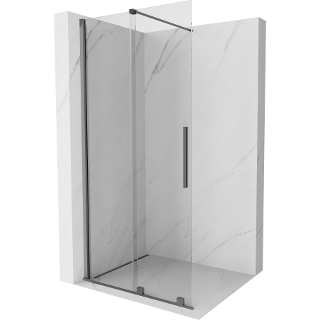 Mexen Velar ścianka prysznicowa rozsuwana Walk-in 70 x 200 cm, transparent 8 mm, gun metal - 871-070-000-03-95