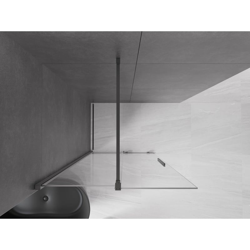 Mexen Velar ścianka prysznicowa rozsuwana Walk-in 80 x 200 cm, transparent 8 mm, gun metal - 871-080-000-03-95