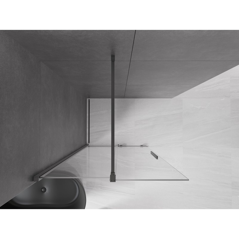 Mexen Velar ścianka prysznicowa rozsuwana Walk-in 120 x 200 cm, transparent 8 mm, gun metal - 871-120-000-03-95