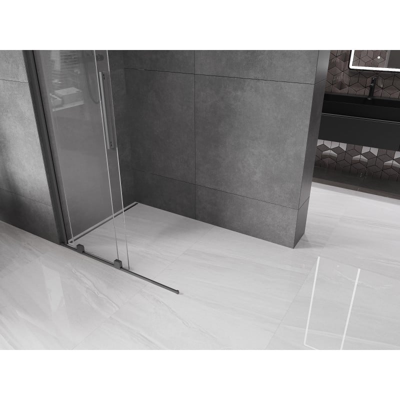 Mexen Velar ścianka prysznicowa rozsuwana Walk-in 110 x 200 cm, transparent 8 mm, gun metal - 871-110-000-03-95