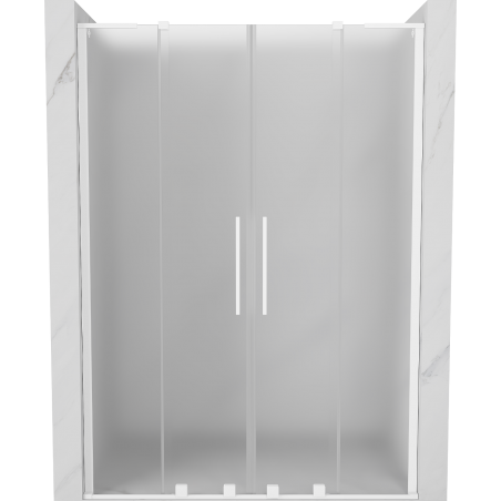Mexen Velar L Duo drzwi prysznicowe rozsuwane 150 cm, szron, białe - 871-150-003-32-20