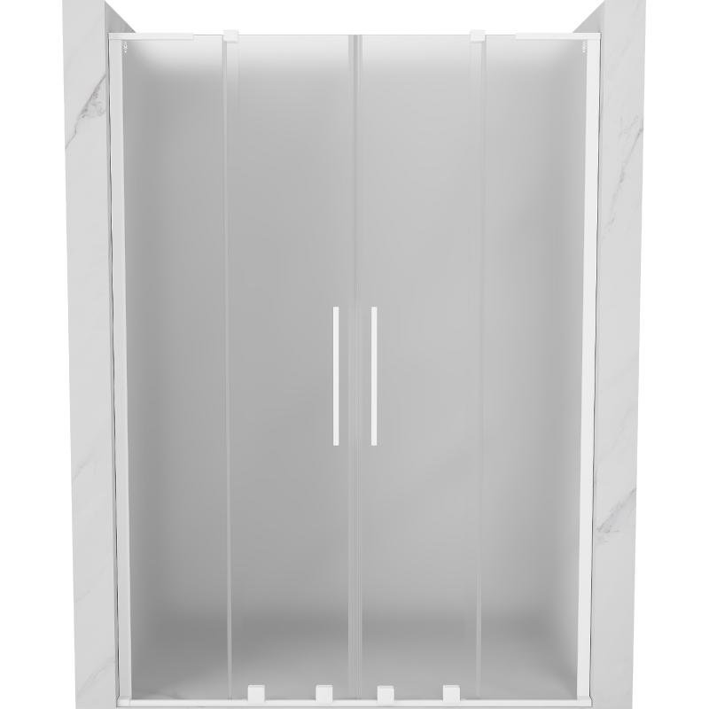 Mexen Velar L Duo drzwi prysznicowe rozsuwane 160 cm, szron, białe - 871-160-003-32-20