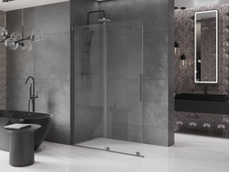 Mexen Velar ścianka prysznicowa rozsuwana Walk-in 130 x 200 cm, transparent 8 mm, gun metal - 871-130-000-03-95